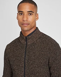 Textural Mouline Full Zip Sweater