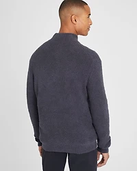 Bouclé Waffle Stitch Full Zip Sweater