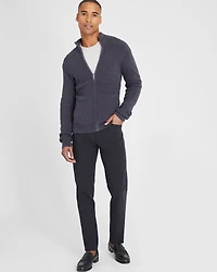 Bouclé Waffle Stitch Full Zip Sweater