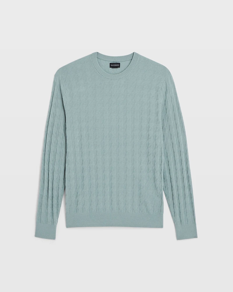 Wool Blend Houndstooth Crewneck