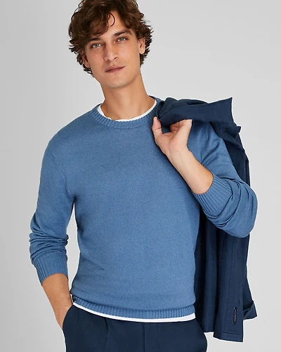Linen Blend Long-Sleeve Crewneck