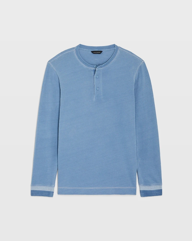 Long-Sleeve Indigo Henley