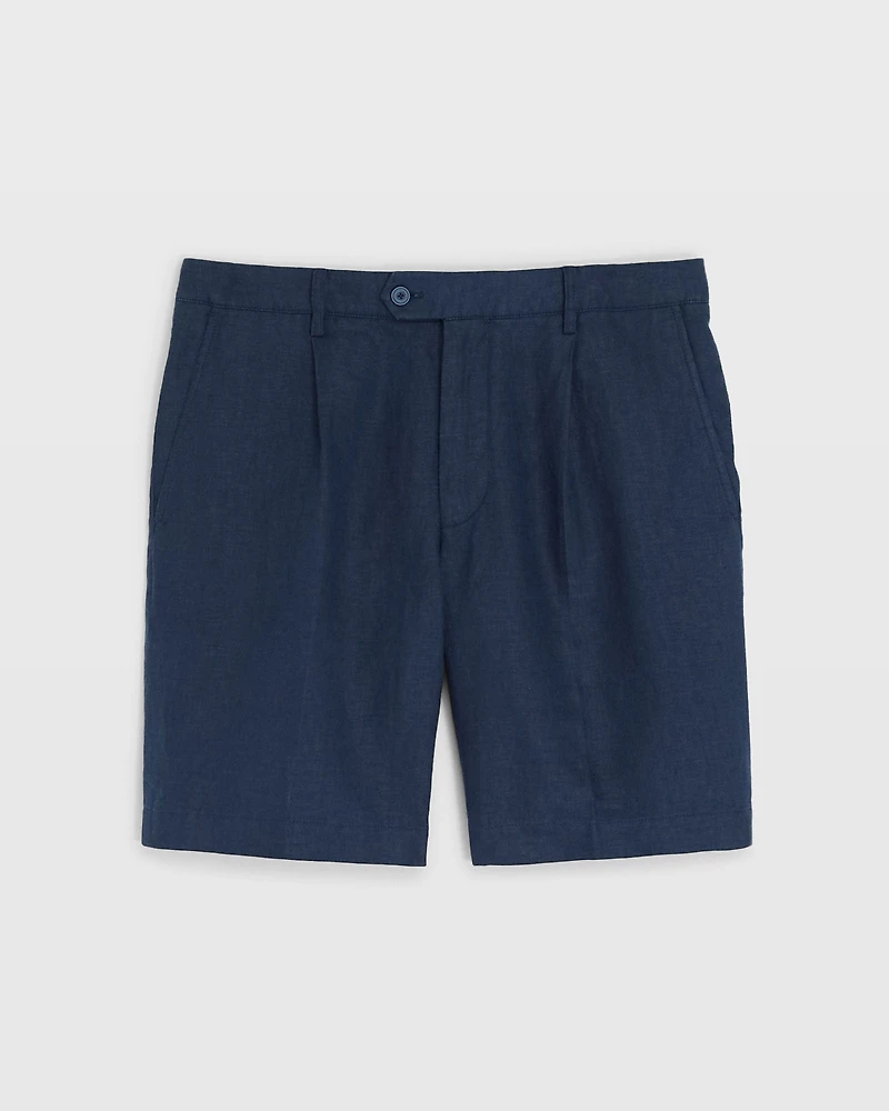 Pleated Linen Short