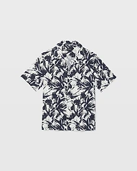 Short Sleeve Camp Collar Mojito Floral Print Shirt