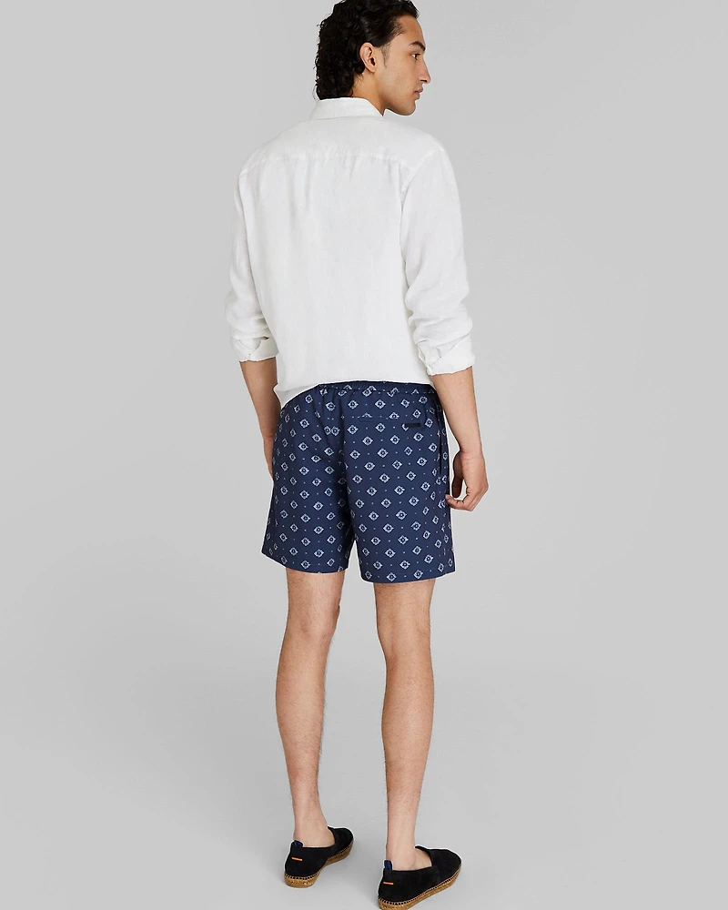 Bo Swim Medallion-Print 7" Trunk