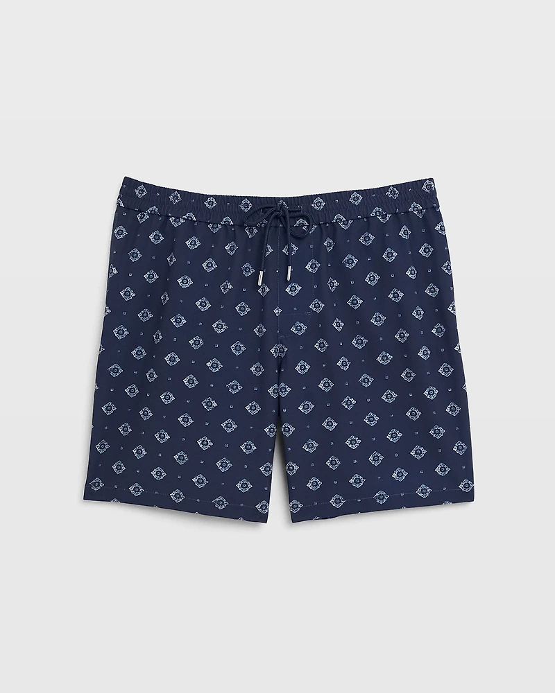 Bo Swim Medallion-Print 7" Trunk