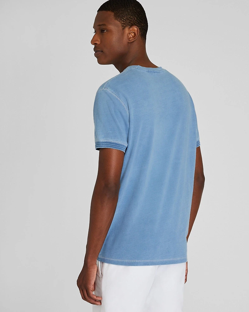 Short Sleeve Indigo Henley