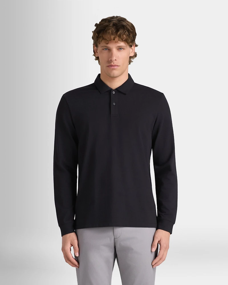 Long Sleeve Clean Pique Polo