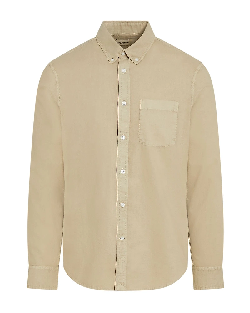 Garment-Dyed Slim Lightweight Oxford Shirt