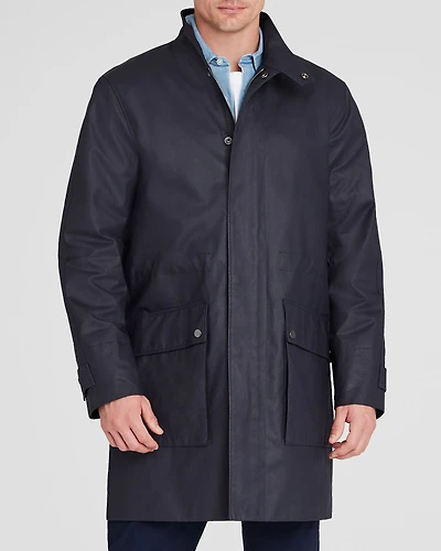 Casual Waxed-Cotton Mac Coat