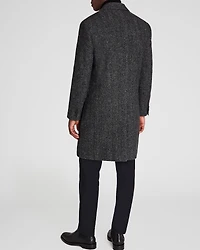 Textured Wool Blend Herringbone Coat
