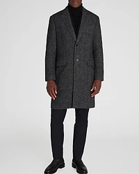 Textured Wool Blend Herringbone Coat