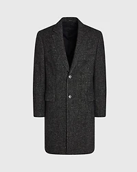 Textured Wool Blend Herringbone Coat
