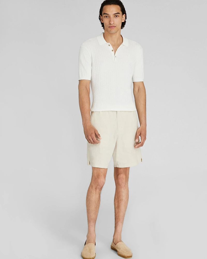 Short-Sleeve Cable Polo