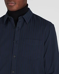 Long-Sleeve Textured Stripe Shirt