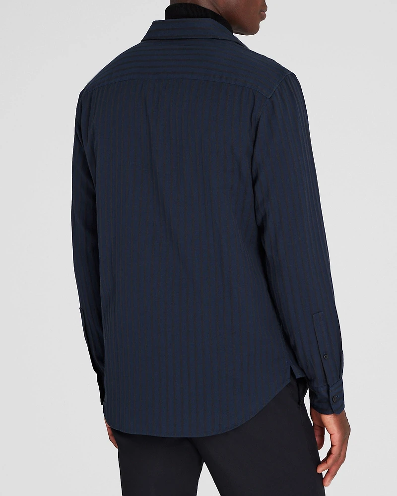 Long-Sleeve Textured Stripe Shirt
