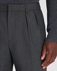 Pleated Wool Blend Trouser