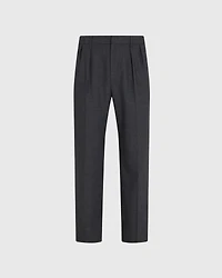 Pleated Wool Blend Trouser
