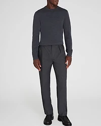 Pleated Wool Blend Trouser