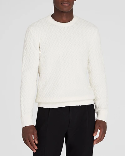 Bouclé Half-Diamond Crewneck