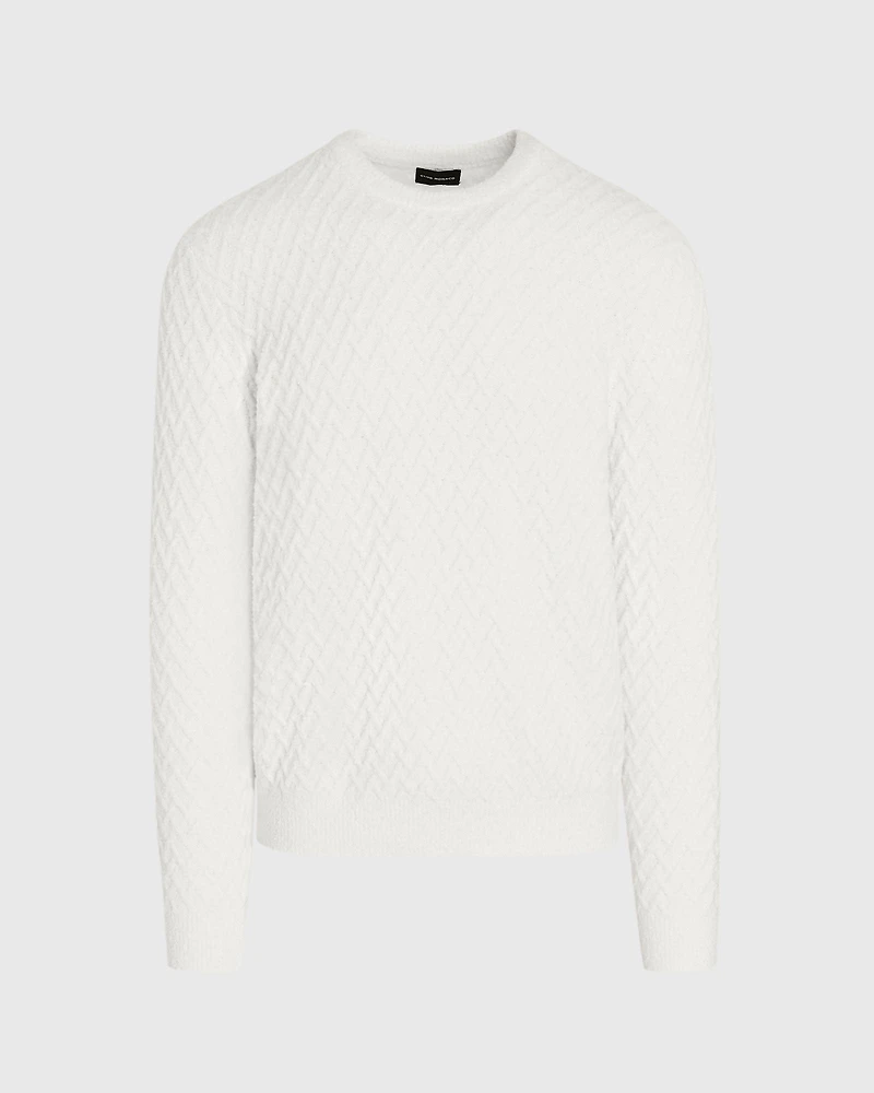 Bouclé Half-Diamond Crewneck