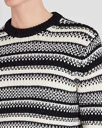Textured Striped Crewneck