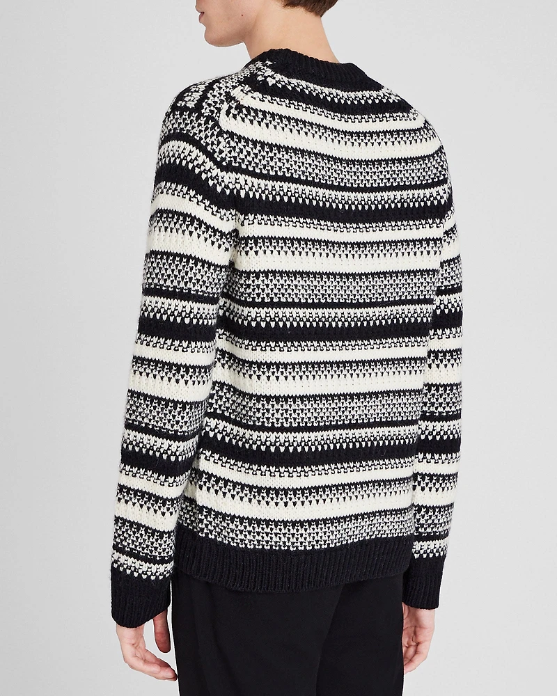 Textured Striped Crewneck
