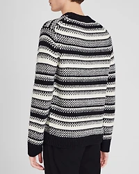 Textured Striped Crewneck