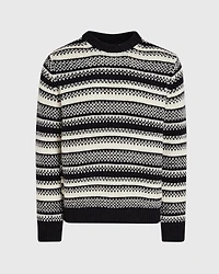 Textured Striped Crewneck