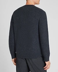 Cashmere Basket-Weave Crewneck
