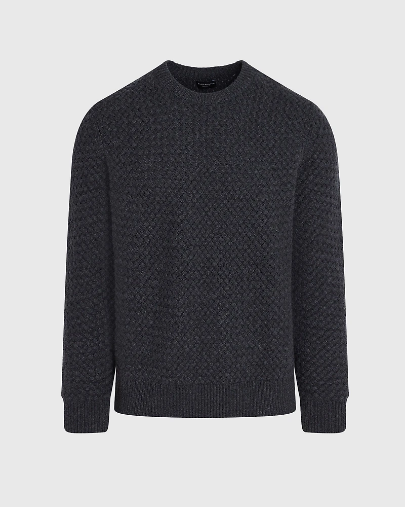 Cashmere Basket-Weave Crewneck