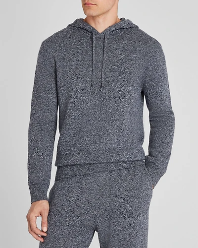 Wool Cashmere Blend Pullover Hoodie