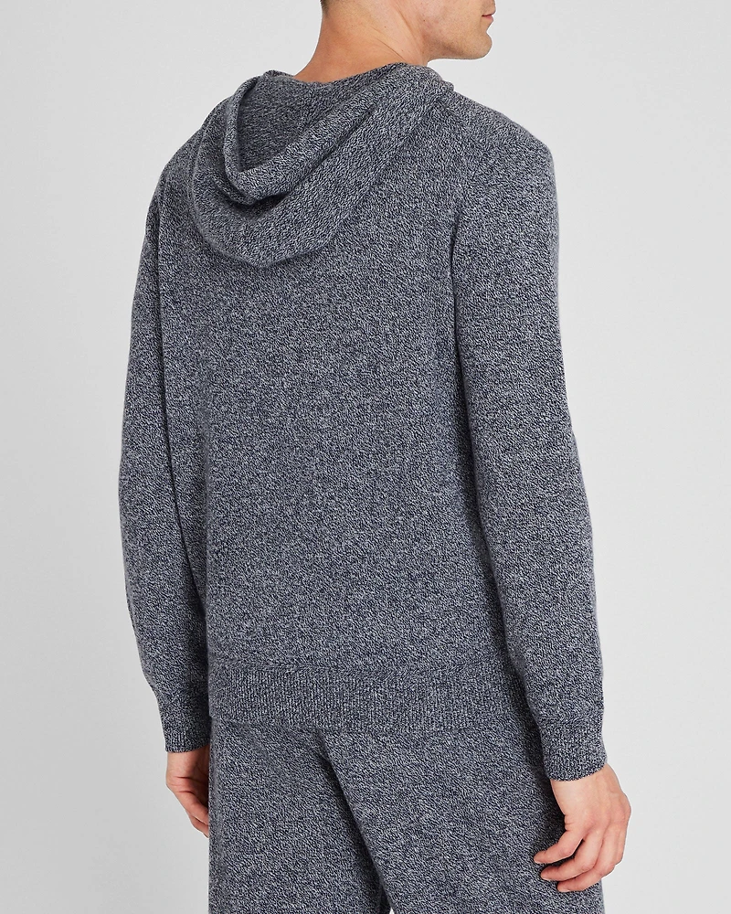 Wool Cashmere Blend Pullover Hoodie