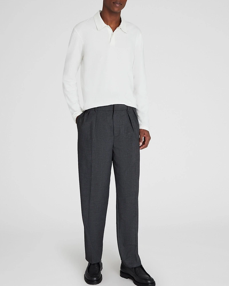 Long-Sleeve Brushed Cotton Polo