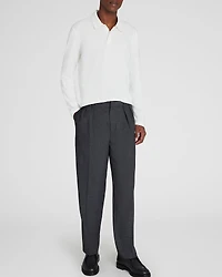 Long-Sleeve Brushed Cotton Polo