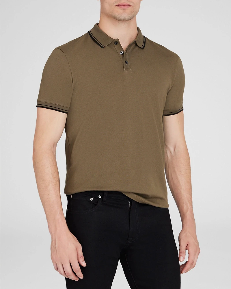 Tipped Collar Cotton Polo