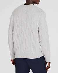 Wide Cable Cashmere Crewneck