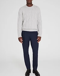 Wide Cable Cashmere Crewneck