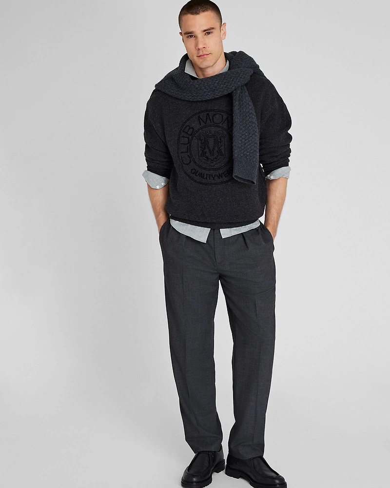 Jacquard Crest Sweater