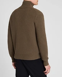 Rib-Stitch Full-Zip Sweater
