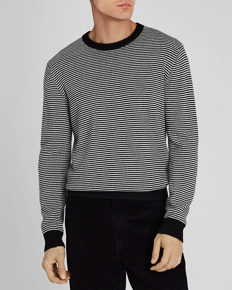 Wool-Blend Striped Crewneck Sweater