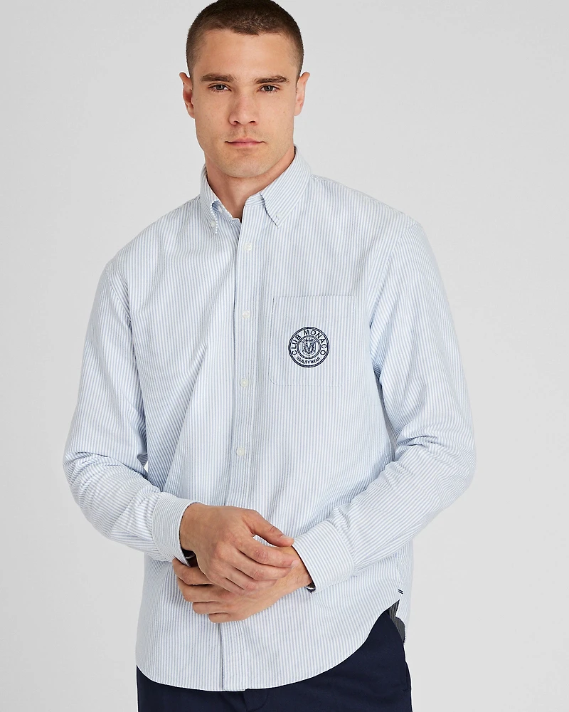 Striped Crest Oxford Shirt