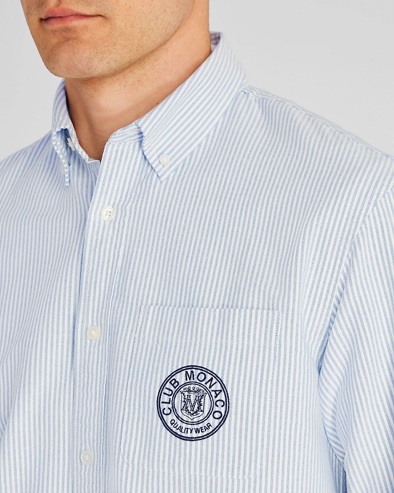 Striped Crest Oxford Shirt
