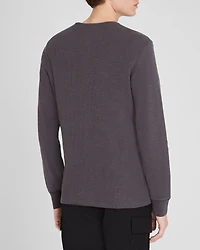 Textured Rib Long-Sleeve Henley
