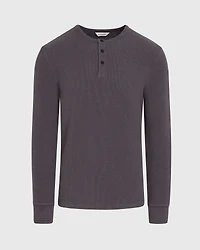 Textured Rib Long-Sleeve Henley