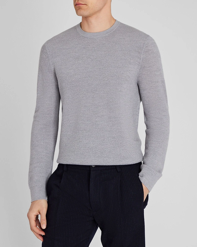 Wool Long-Sleeve Stitch Crew