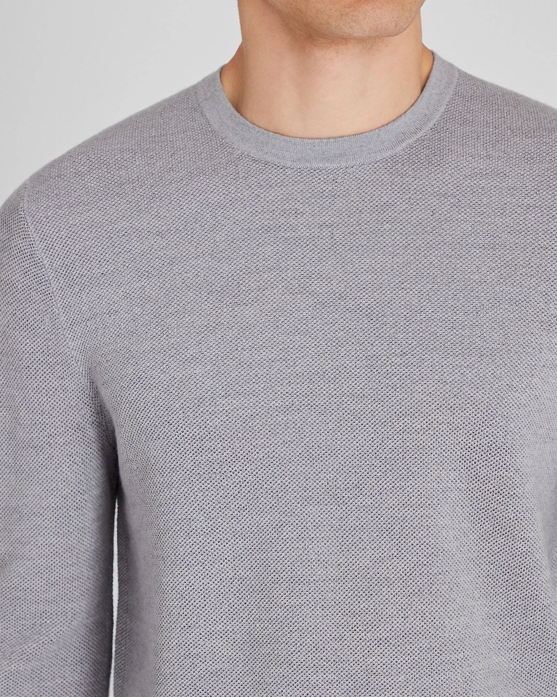 Wool Long-Sleeve Stitch Crew