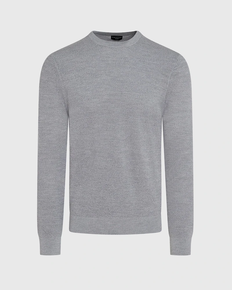 Wool Long-Sleeve Stitch Crew