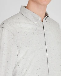 Long-Sleeve Donegal Cotton Blend Shirt
