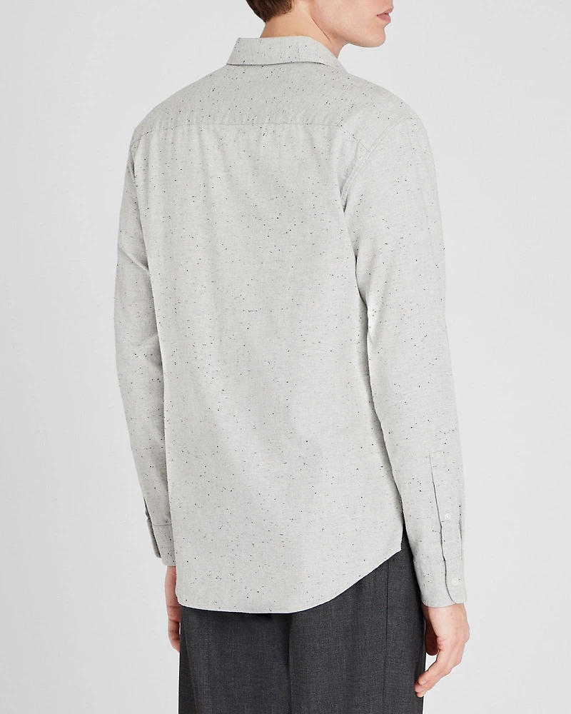 Long-Sleeve Donegal Cotton Blend Shirt